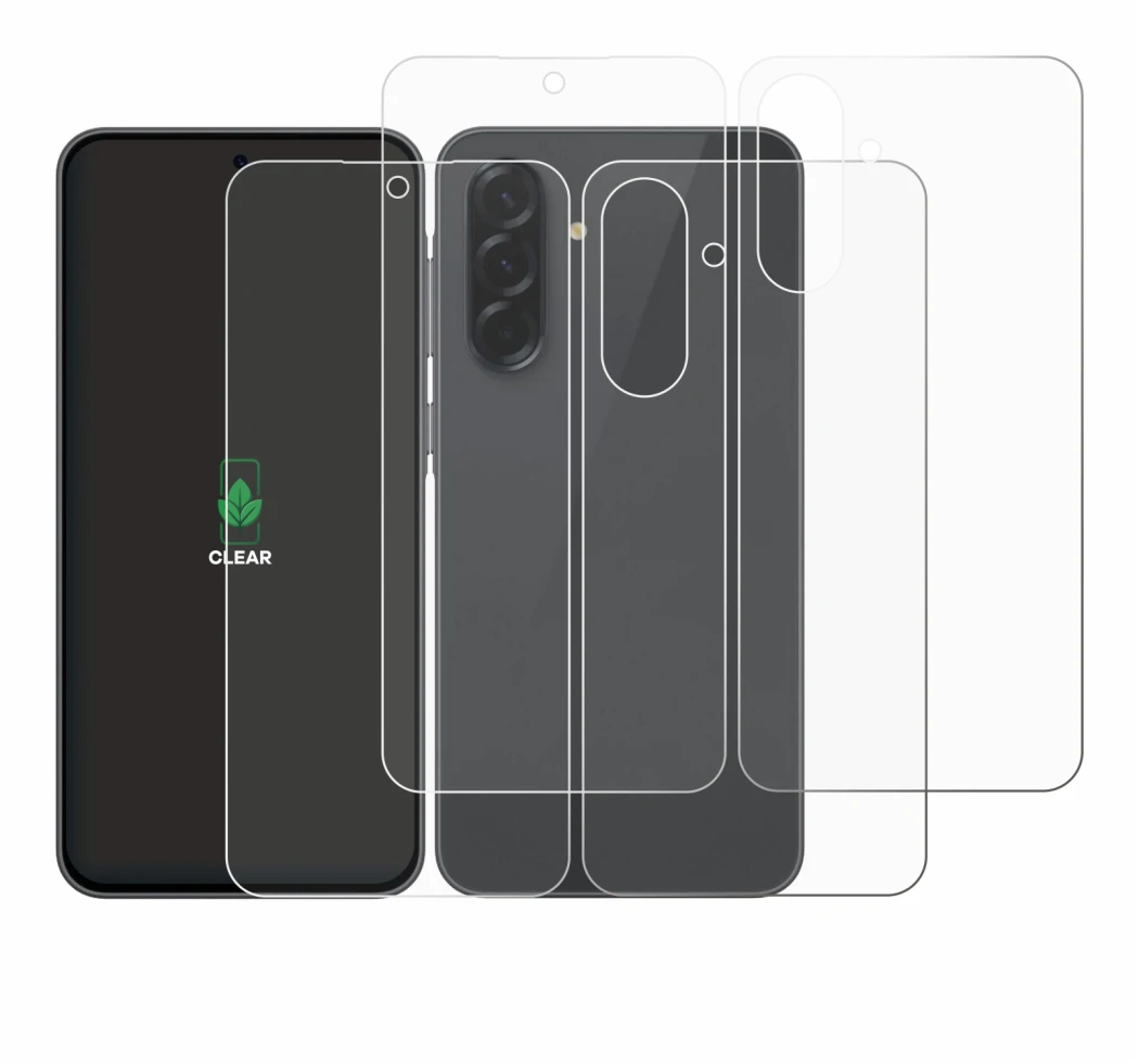 Image of the device Samsung Galaxy A36 5G (Front+Back) with a wide variety of screen protectors.