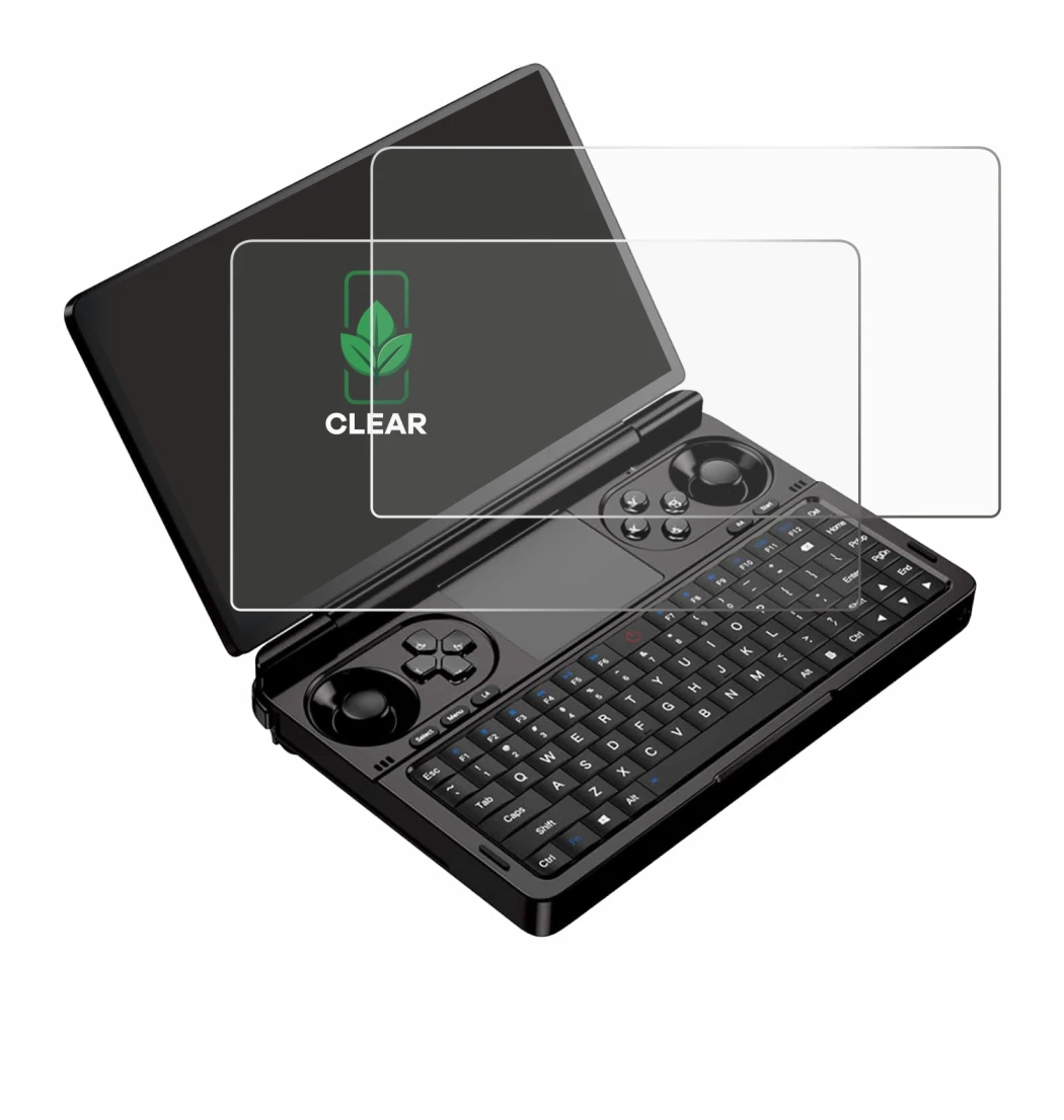 Image of the device GPD Win Mini (2025) with a wide variety of screen protectors.