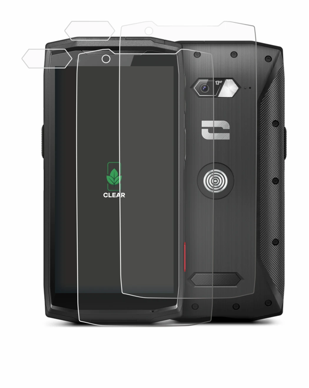 Image of the device Crosscall Core-M5 (Front+Camera) with a wide variety of screen protectors.