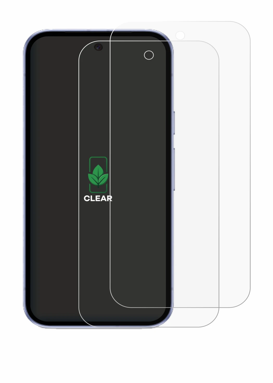 Image of the device Google Pixel 9a with a wide variety of screen protectors.