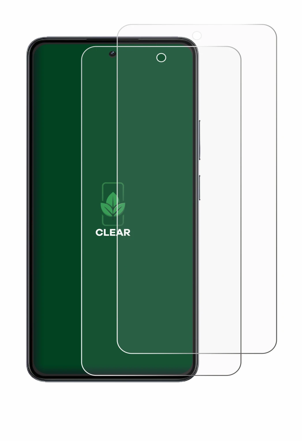 Image of the device realme 14 with a wide variety of screen protectors.