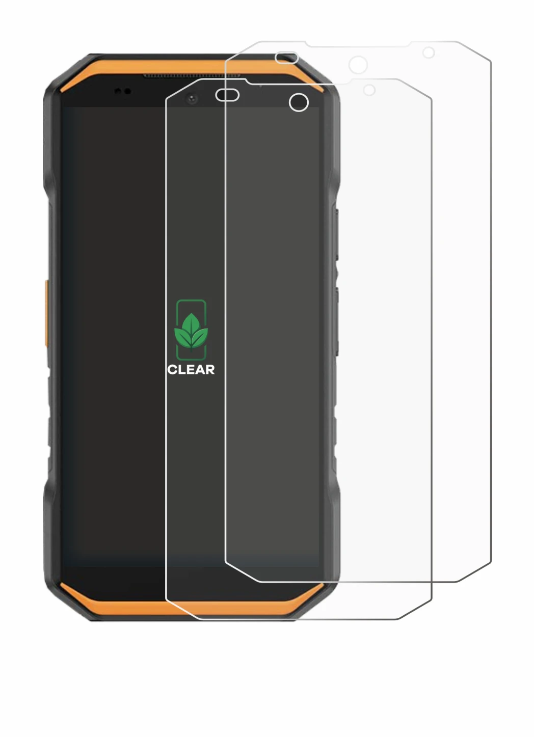 Image of the device Ulefone Armor X32 with a wide variety of screen protectors.