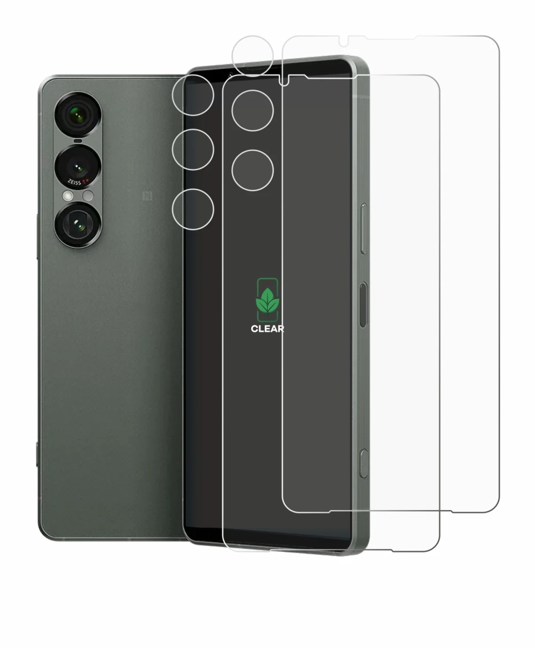 Image of the device Sony Xperia 1 VII (Front+Camera) with a wide variety of screen protectors.