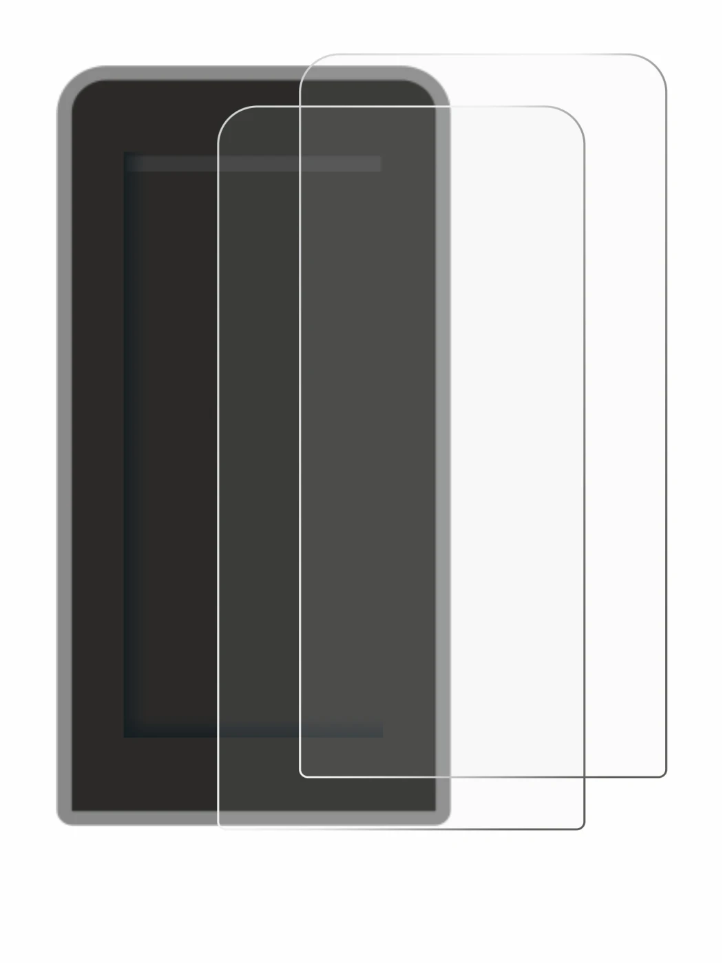 Image of the device Tenways CGO600 Pro with a wide variety of screen protectors.