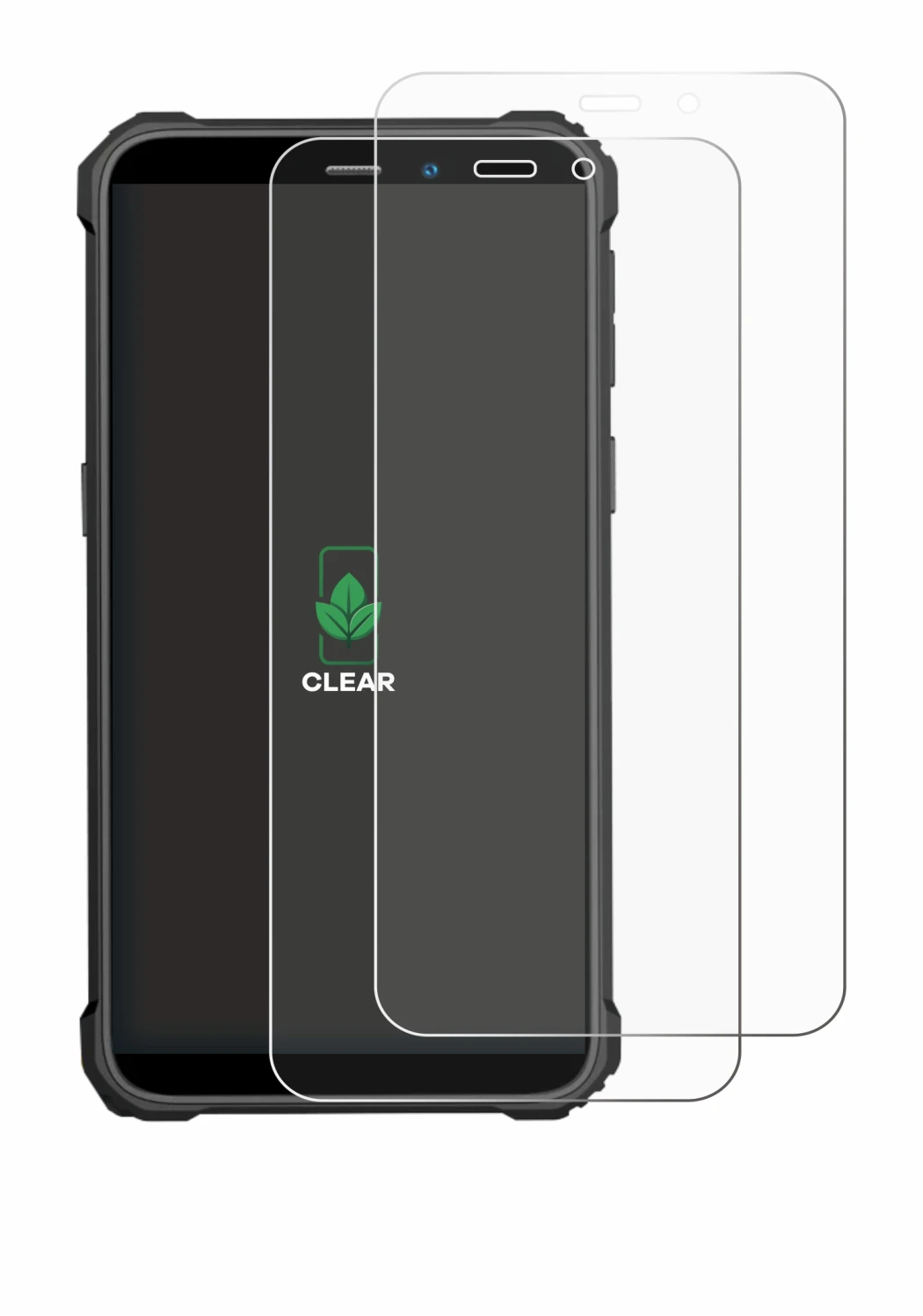 Image of the device Oukitel WP32 Pro with a wide variety of screen protectors.