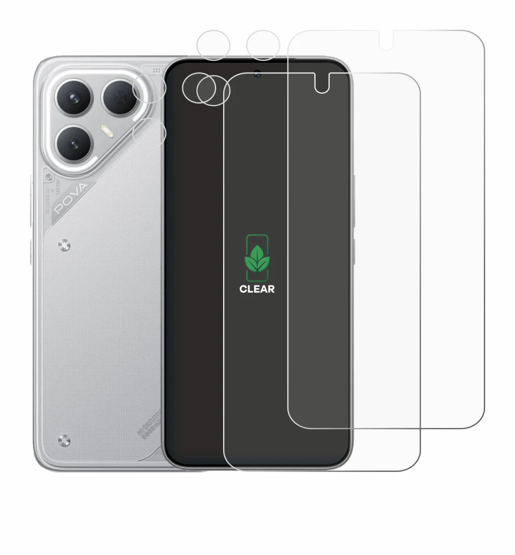 Image of the device Tecno Pova 7 Pro (Front+Camera) with a wide variety of screen protectors.