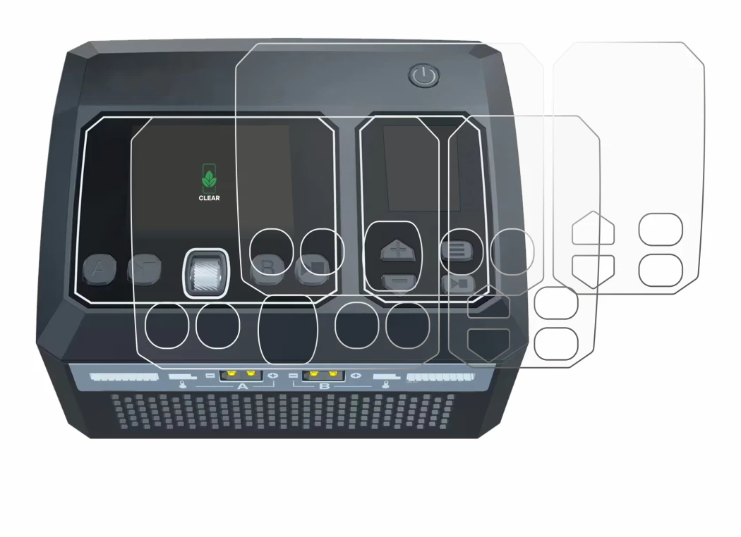 Image of the device SkyRc D750 Mix with a wide variety of screen protectors.