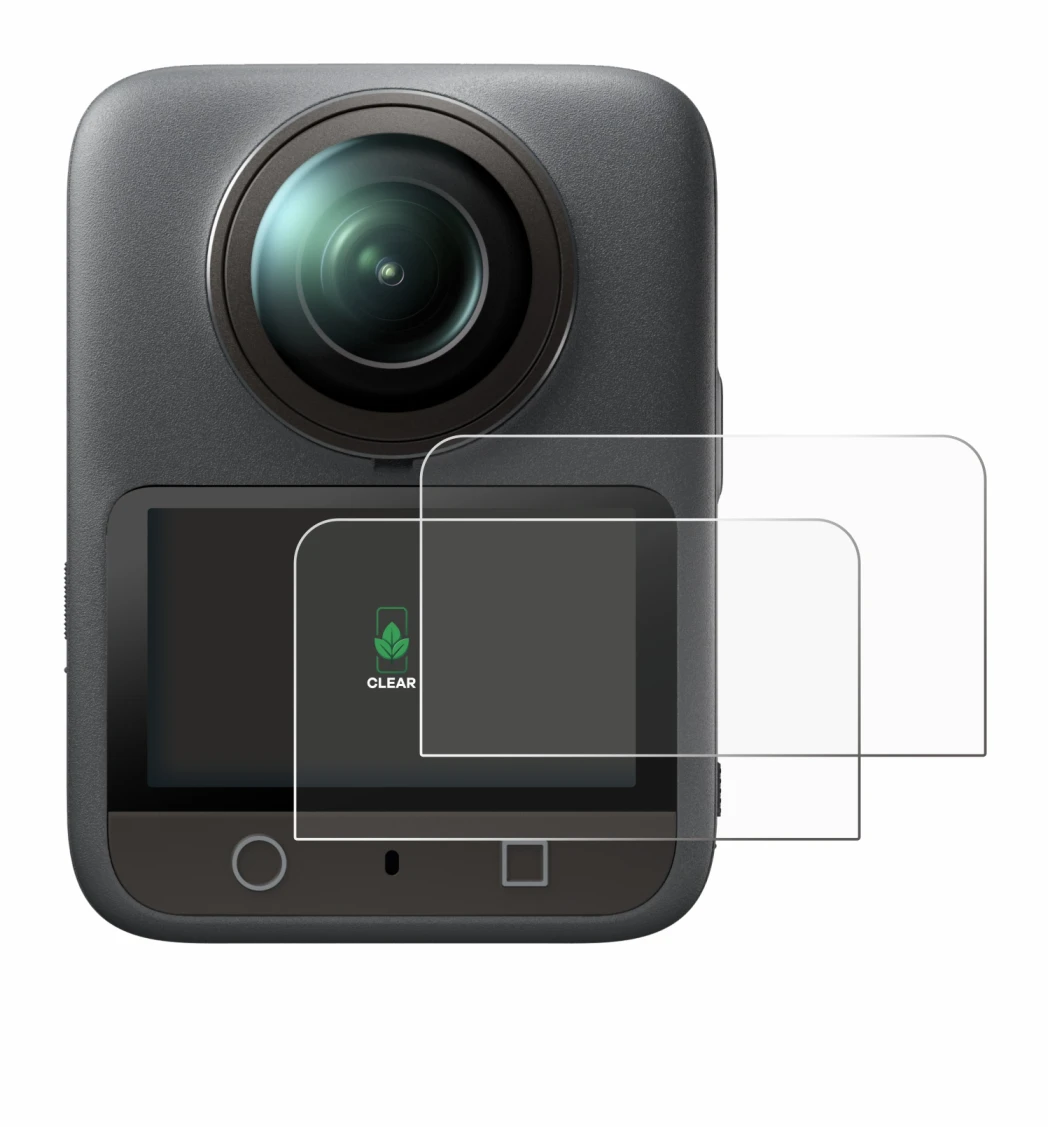 Image of the device DJI Osmo 360 with a wide variety of screen protectors.