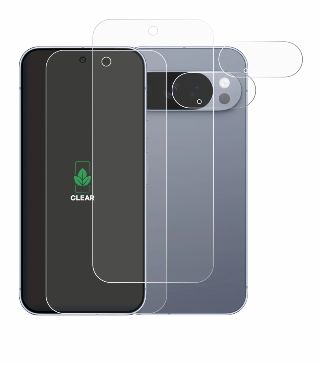 Image of the device Google Pixel 10 Pro (Front+Camera) with a wide variety of screen protectors.