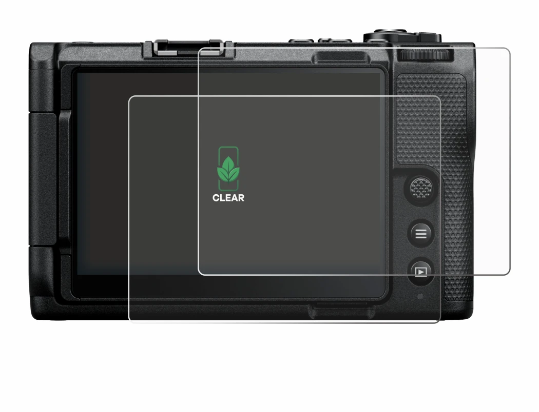 Image of the device Nikon ZR with a wide variety of screen protectors.