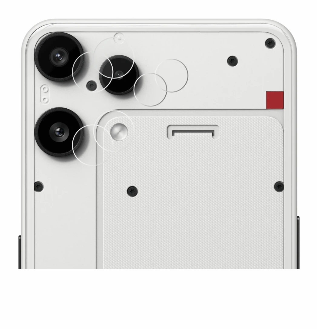 Image of the device Nothing Phone (3a) Lite (ONLY Camera Lens) with a wide variety of screen protectors.