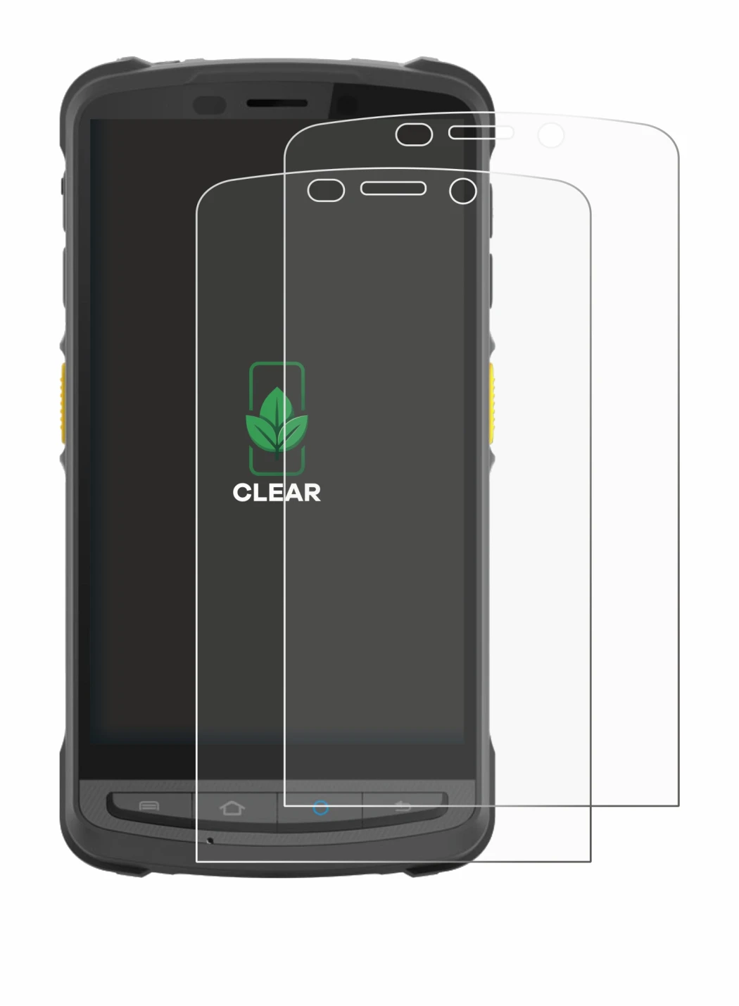 Image of the device Newland MT9055 Orca III with a wide variety of screen protectors.