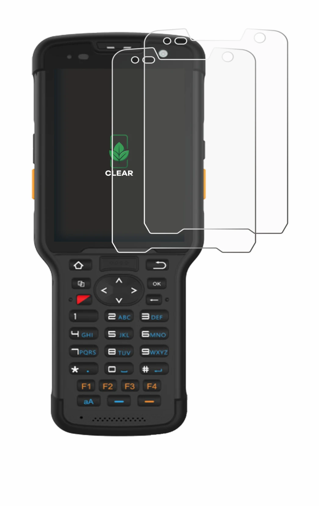 Image of the device Newland Speedata SD35 Leo with a wide variety of screen protectors.