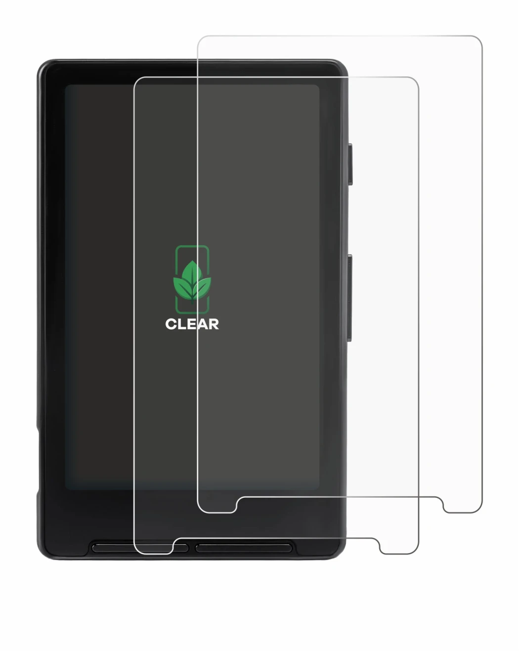 Image of the device Xteink X4 with a wide variety of screen protectors.