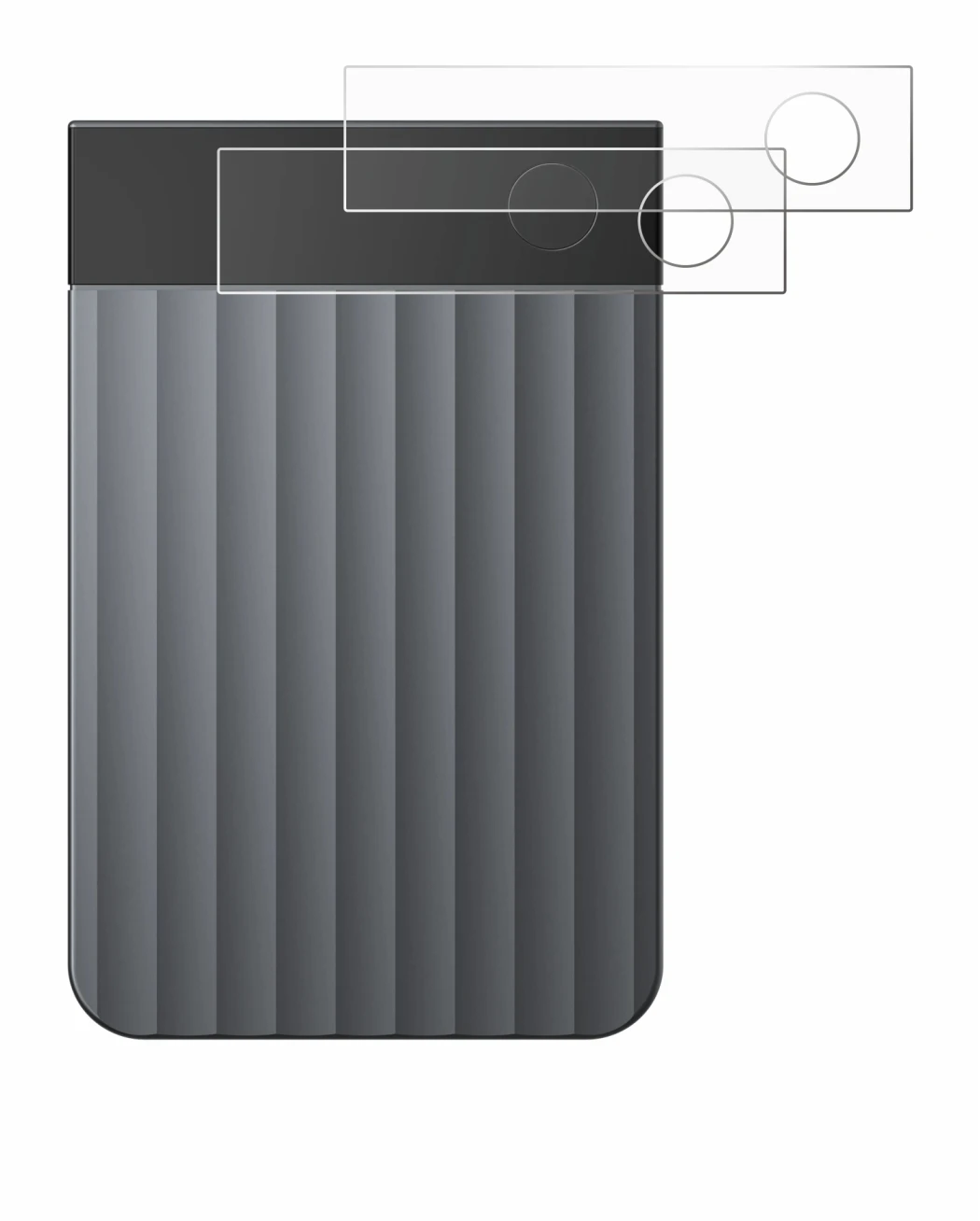 Image of the device PLAUD Note Pro with a wide variety of screen protectors.