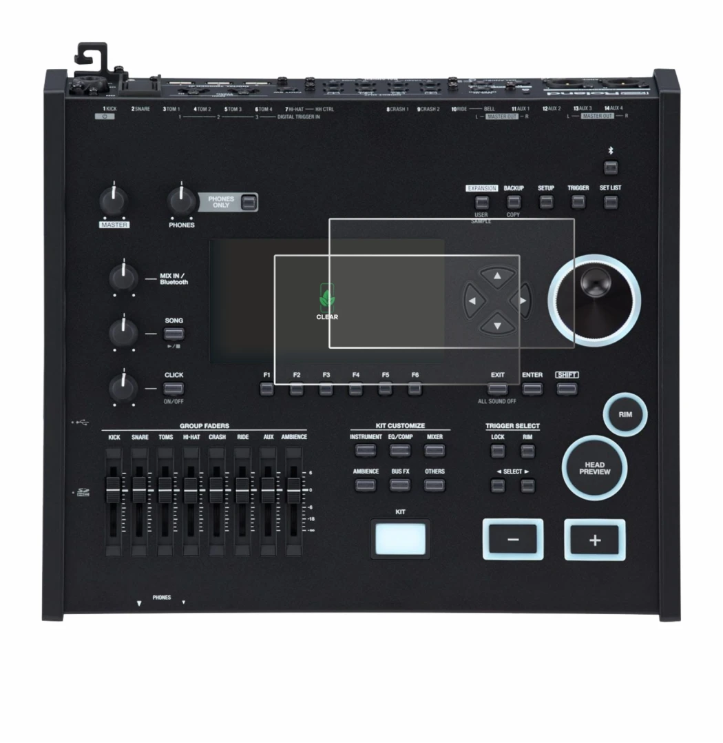 Image of the device Roland V71 with a wide variety of screen protectors.