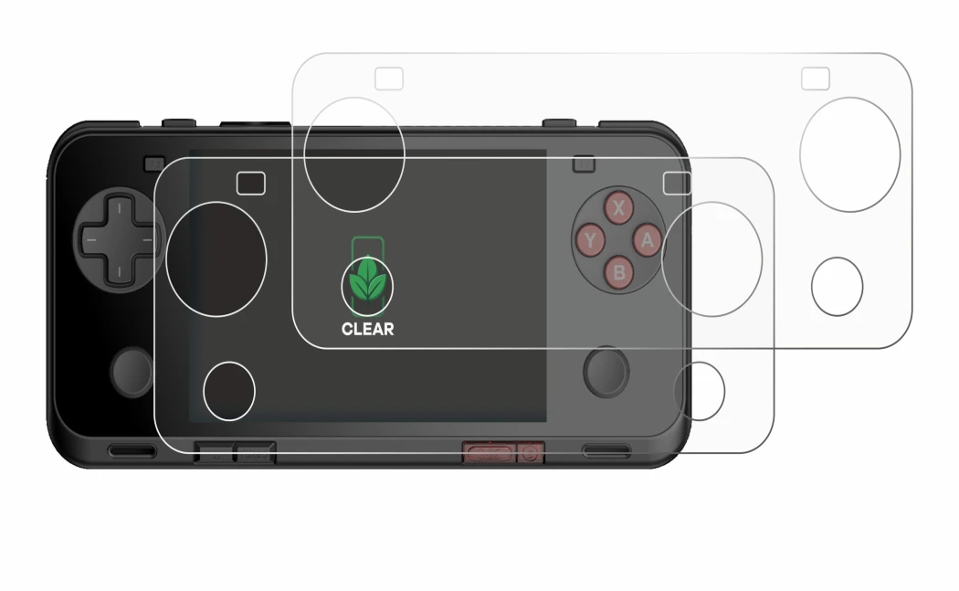 Image of the device Ayaneo Pocket ACE with a wide variety of screen protectors.