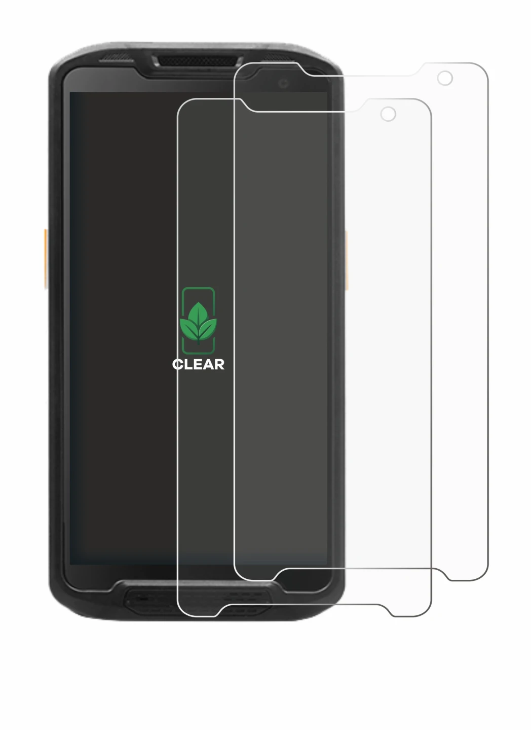 Image of the device Point Mobile PM84P with a wide variety of screen protectors.