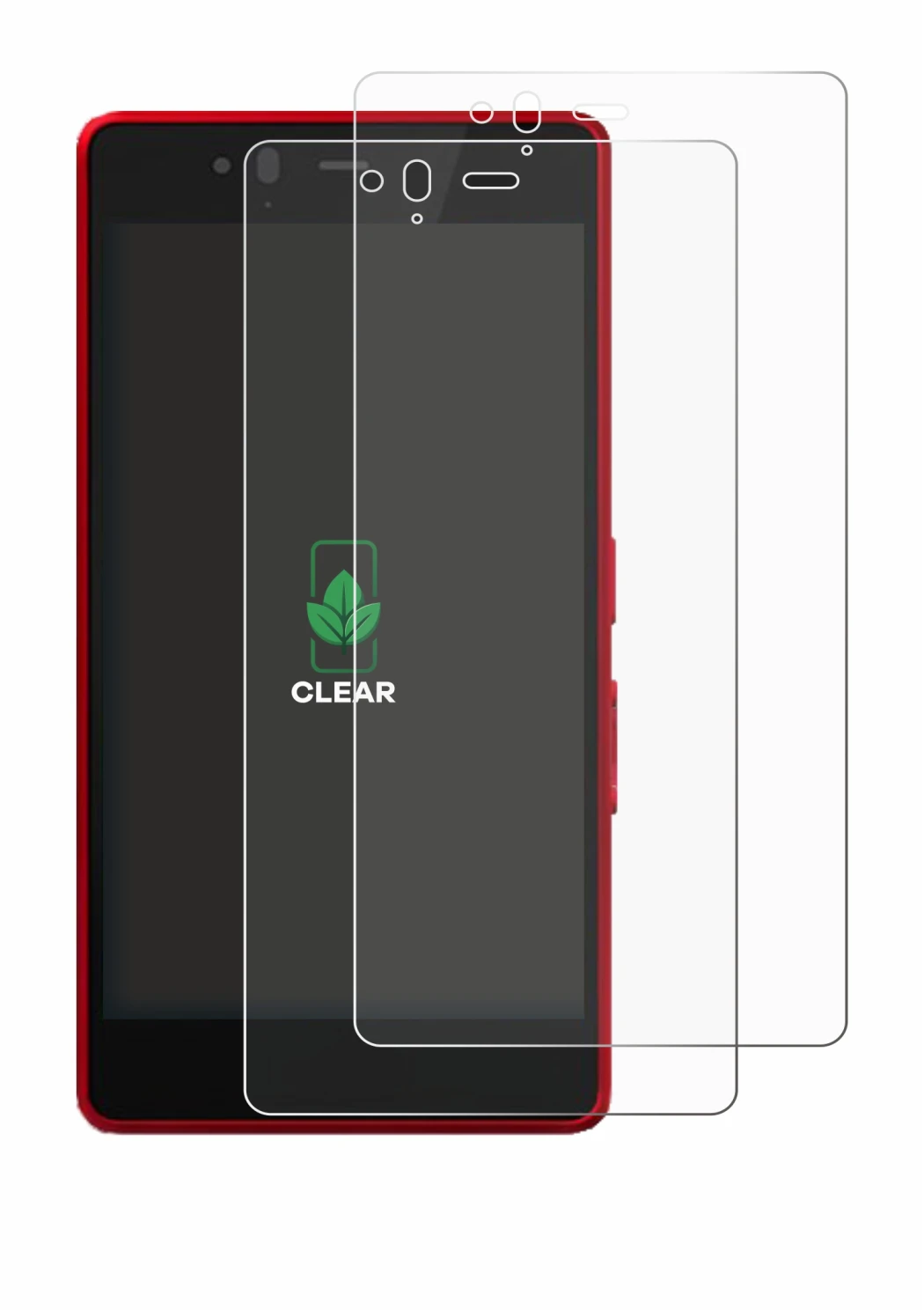 Image of the device Fujitsu Arrows M04 with a wide variety of screen protectors.