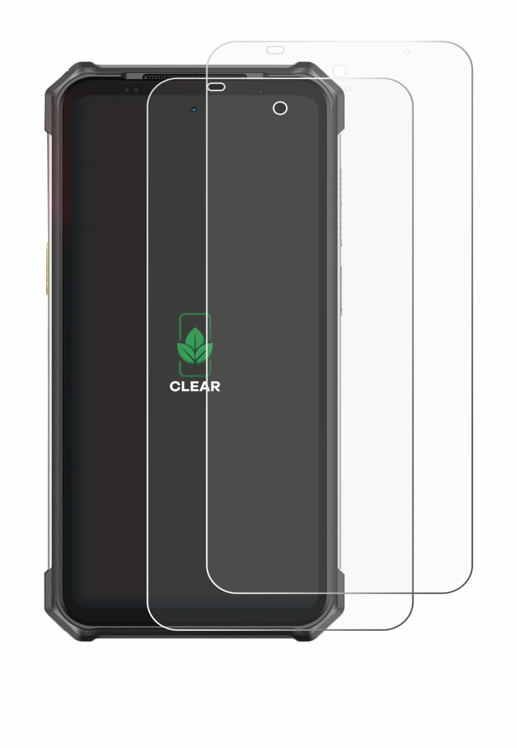 Image of the device Ulefone RugKing 5 Pro with a wide variety of screen protectors.