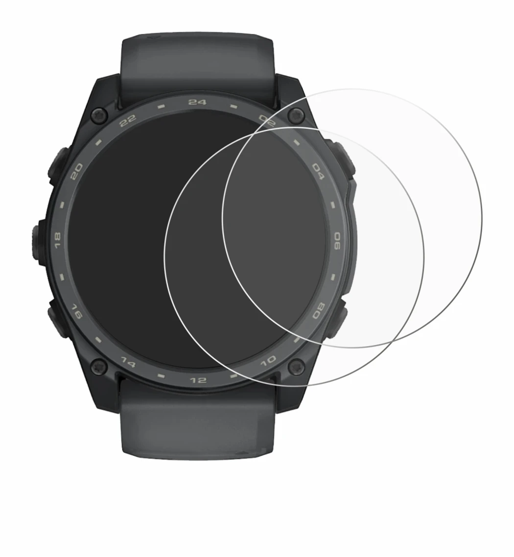 Image of the device Garmin Tactix 8 Amoled Cerakote (51 mm) with a wide variety of screen protectors.