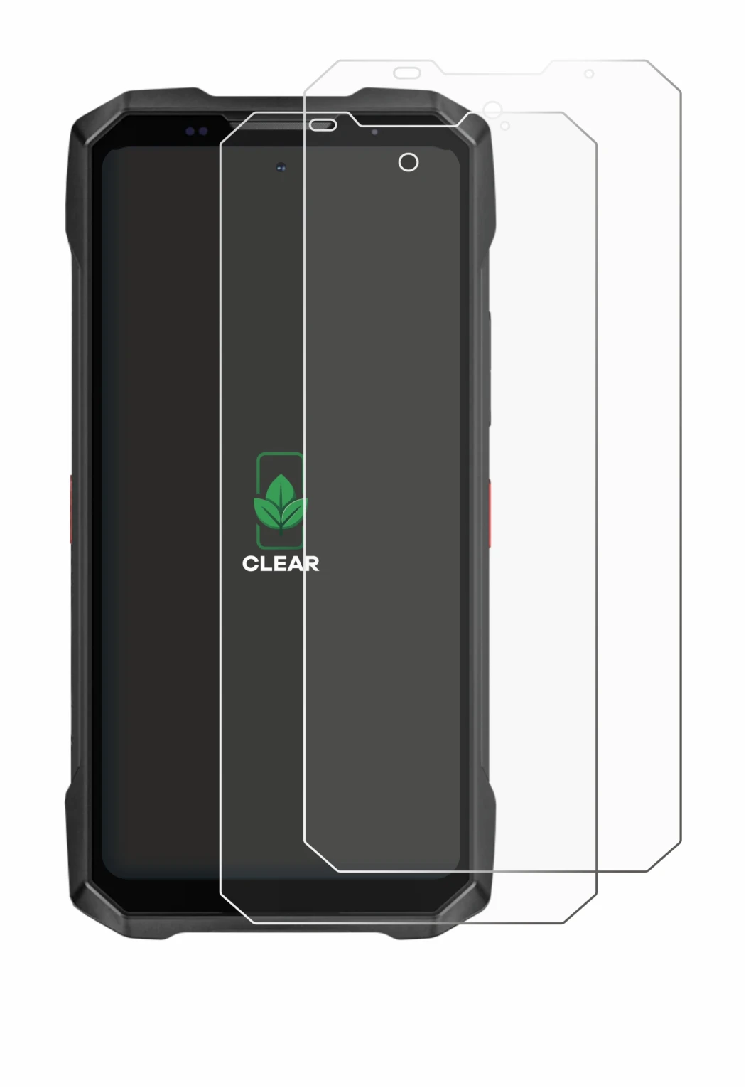Image of the device Doogee V Max 2 with a wide variety of screen protectors.