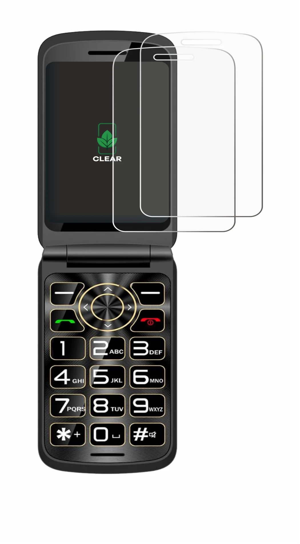 Image of the device Guwet G739 with a wide variety of screen protectors.