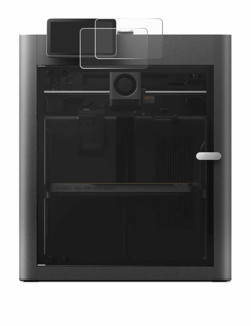 Image of the device Bambu Lab X2D with a wide variety of screen protectors.