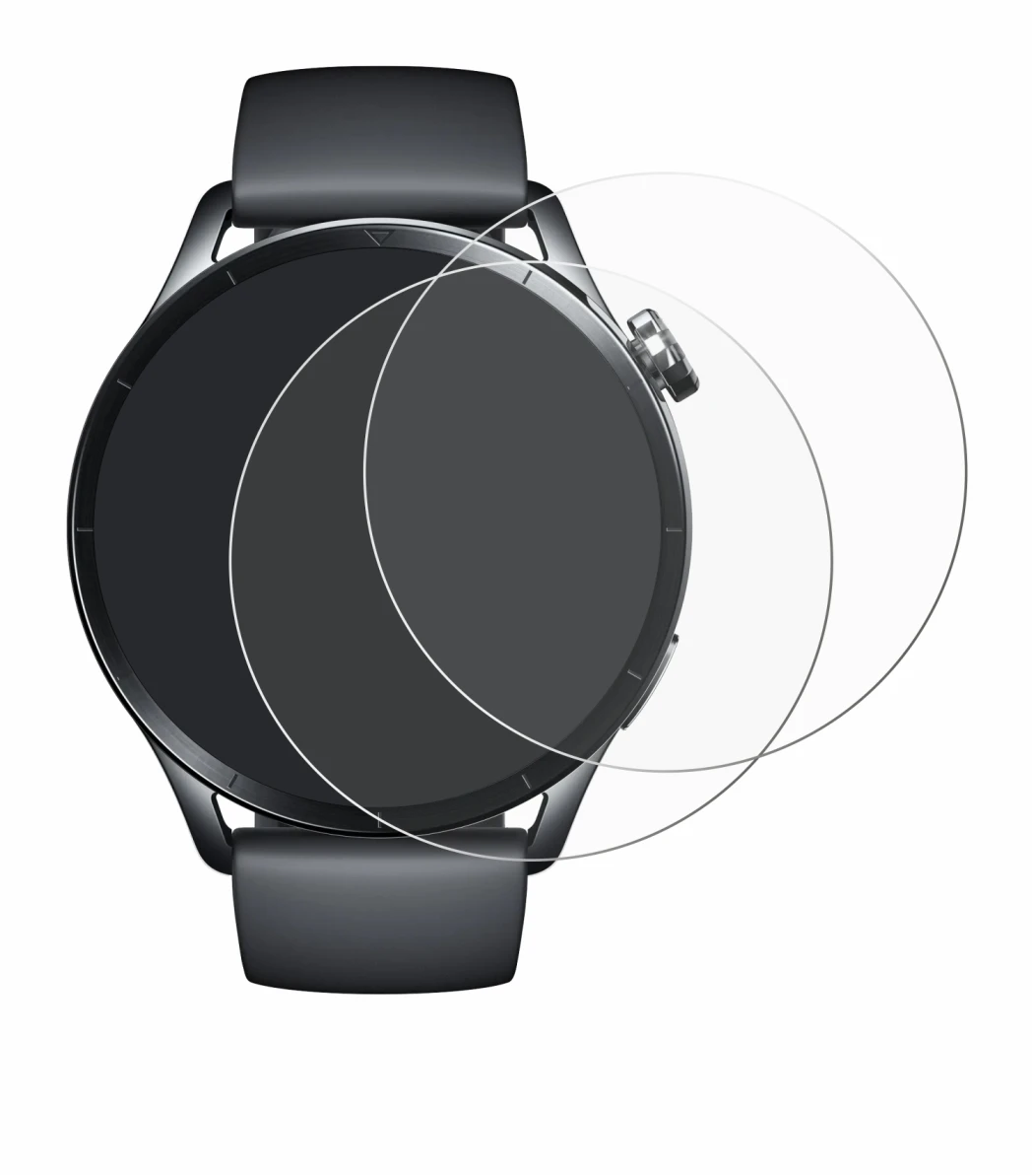 Image of the device Xiaomi Watch S5 with a wide variety of screen protectors.