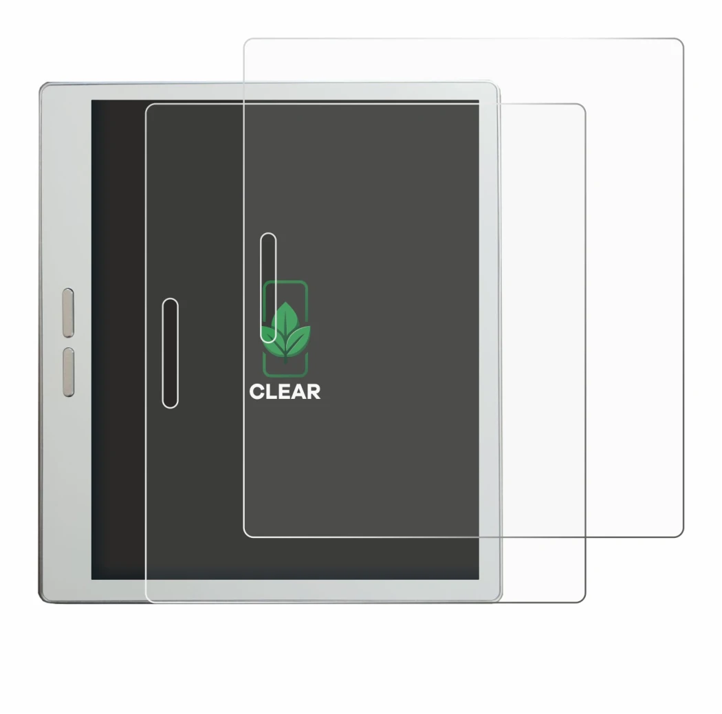 Image of the device Bigme B7 Pro with a wide variety of screen protectors.