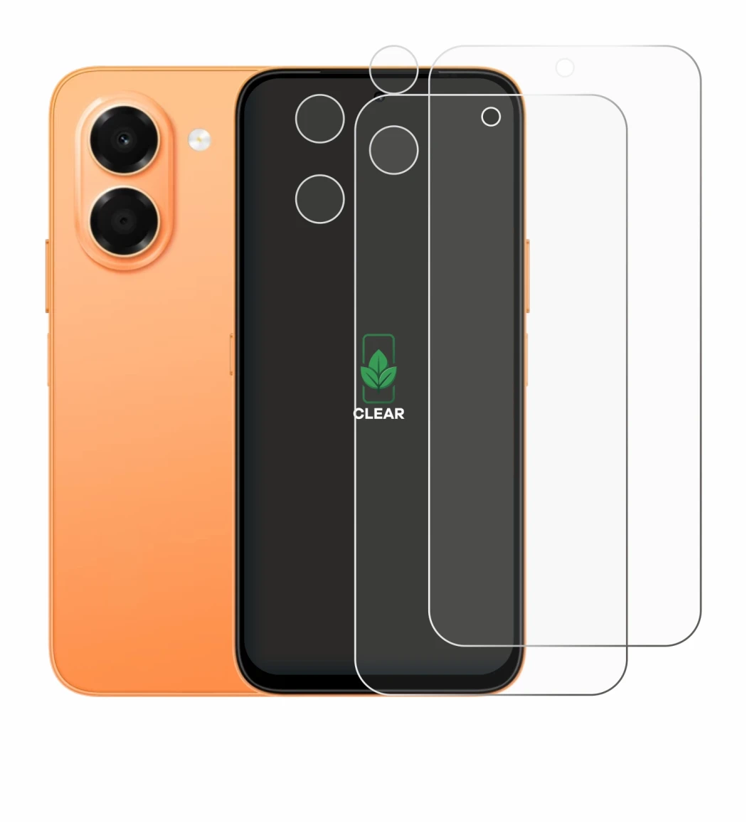 Image of the device Honor X7e (Front+Camera) with a wide variety of screen protectors.
