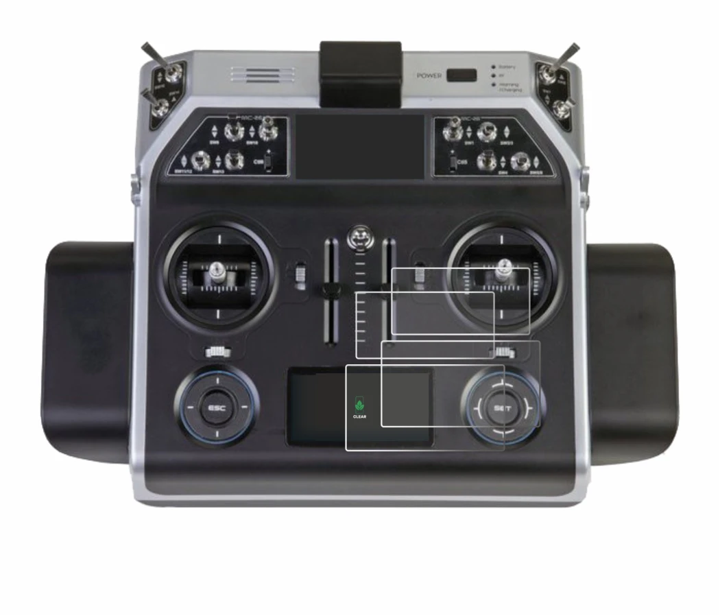Image of the device Graupner MC-26 HOTT with a wide variety of screen protectors.