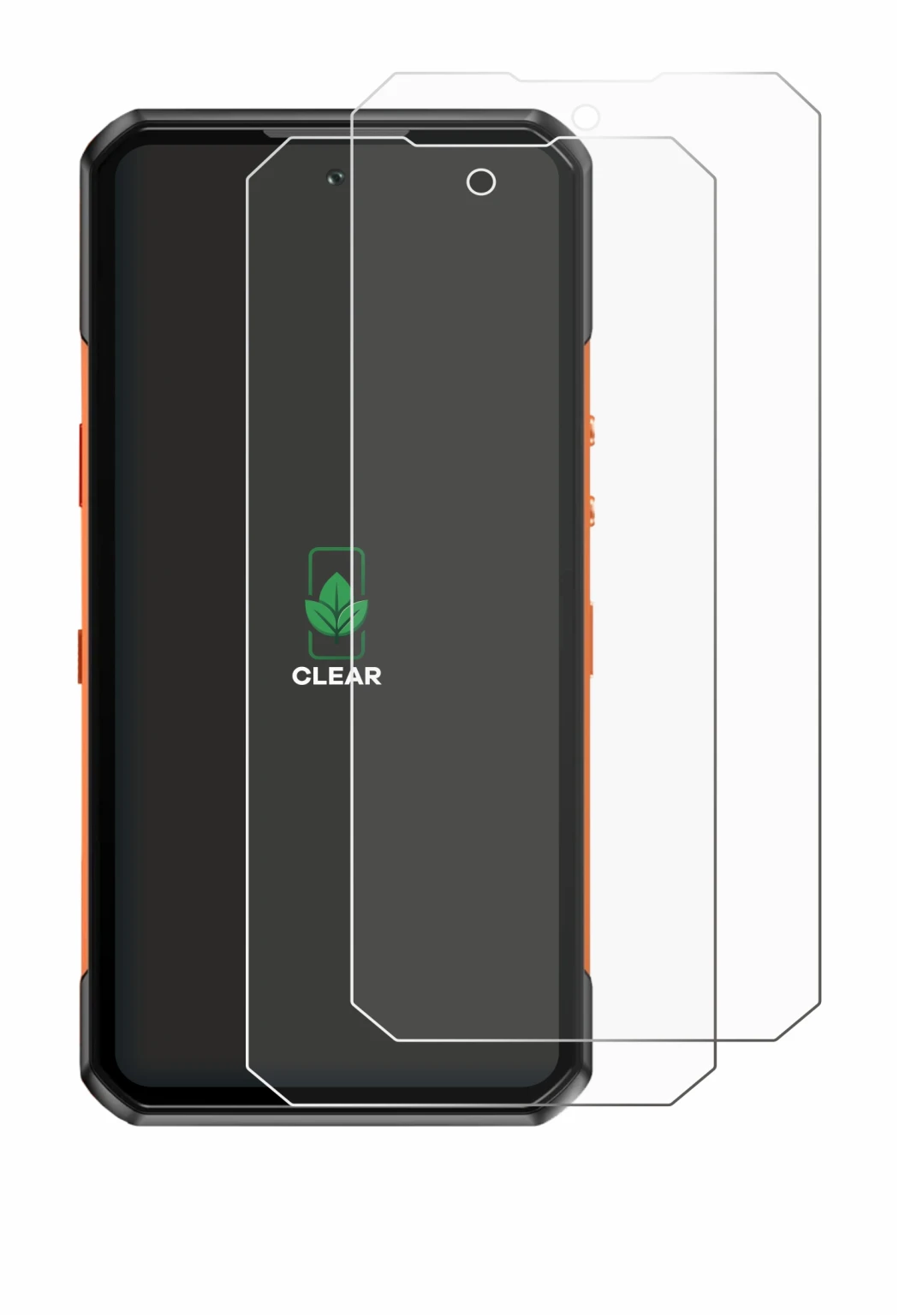 Image of the device Oukitel WP500 with a wide variety of screen protectors.