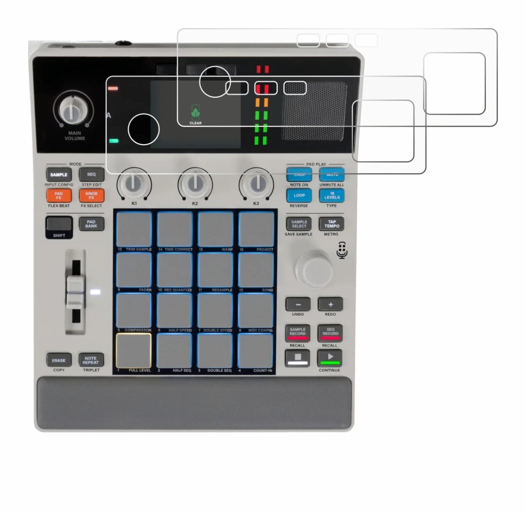 Image of the device Akai MPC Sample with a wide variety of screen protectors.