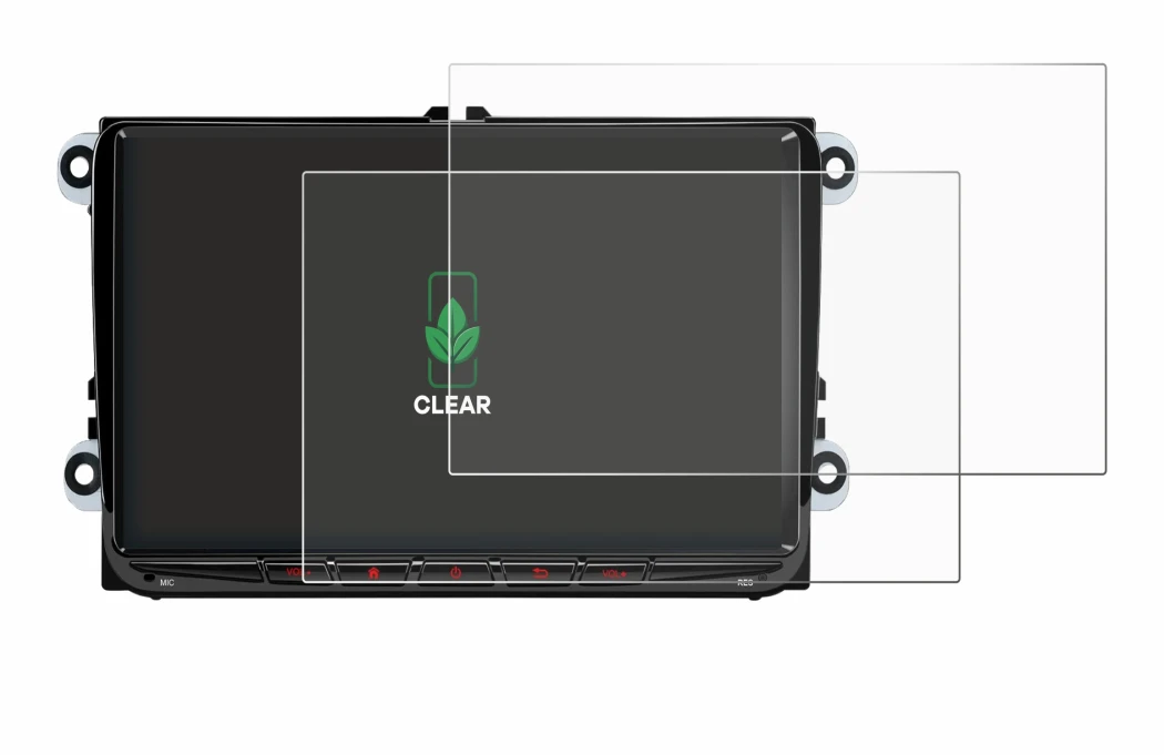 Image of the device Xtrons ID90MTVL with a wide variety of screen protectors.