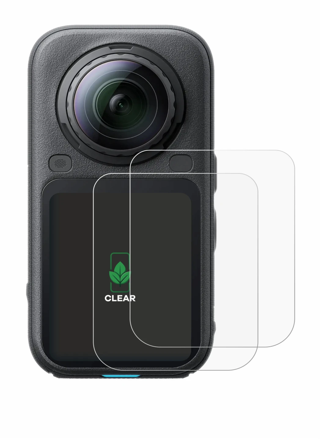 Image of the device Insta360 X6 with a wide variety of screen protectors.
