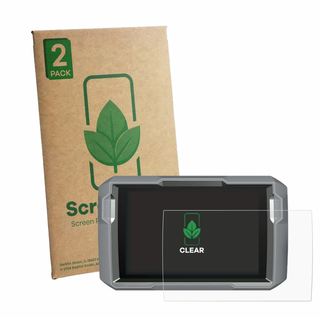 Front side of a product packaging with the brand logo ScreenLeaf. Next to it is the device Topdon ArtiDiag 900 Lite shown with