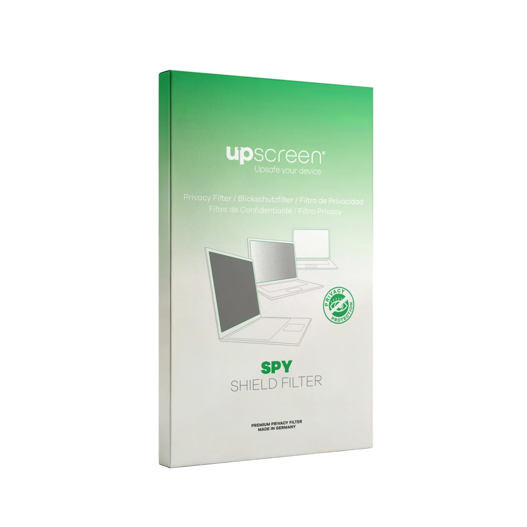 Front side of a product packaging with the brand logo upscreen