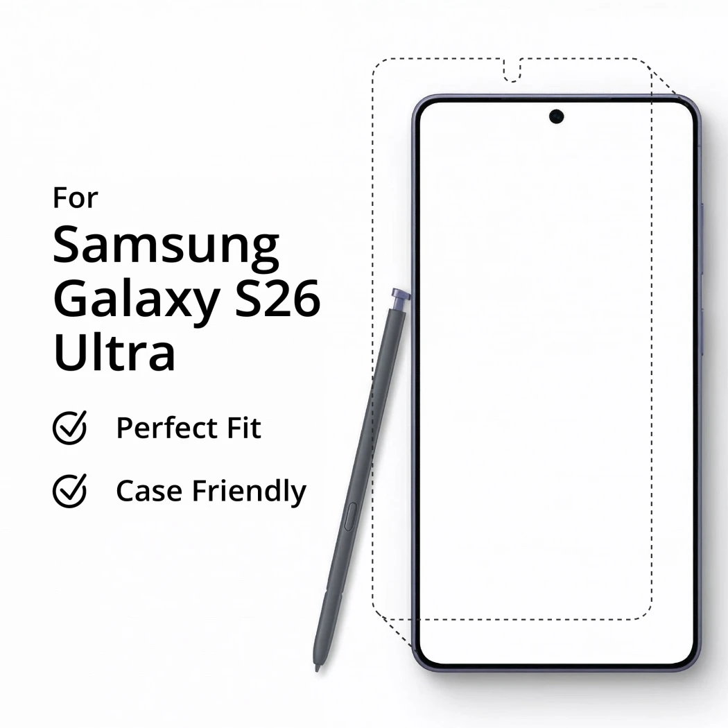 Dashed illustration of the product on the device Samsung Galaxy S26 Ultra