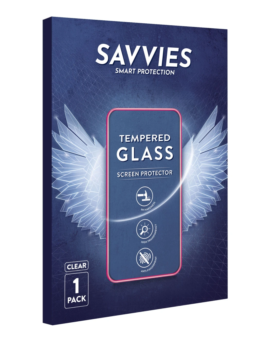 Front side of a product packaging with the brand logo Savvies