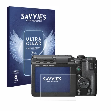 Front side of a product packaging with the brand logo Savvies. Next to it is the device Ricoh GXR shown with the corresponding