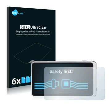 Front side of a product packaging with the brand logo Savvies. Next to it is the device Samsung Galaxy Camera 2 EK-GC200 shown