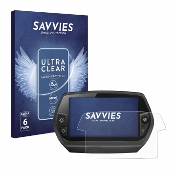 Front side of a product packaging with the brand logo Savvies. Next to it is the device Bosch Nyon 2014 shown with the corresp