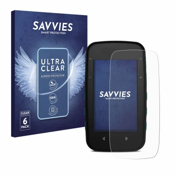 Front side of a product packaging with the brand logo Savvies. Next to it is the device CompeGPS TwoNav Cross shown with the c