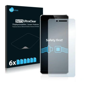 Front side of a product packaging with the brand logo Savvies. Next to it is the device Vernee Mars shown with the correspondi