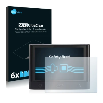 Front side of a product packaging with the brand logo Savvies. Next to it is the device Coyote Mini shown with the correspondi