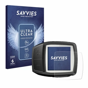 Front side of a product packaging with the brand logo Savvies. Next to it is the device Bosch Purion shown with the correspond
