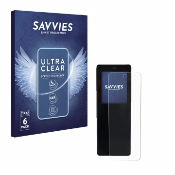 Front side of a product packaging with the brand logo Savvies. Next to it is the device Stromer ST2 Omni-Display shown with th