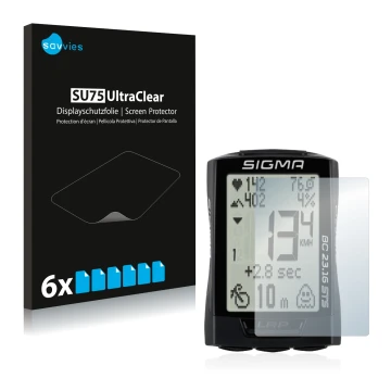Front side of a product packaging with the brand logo Savvies. Next to it is the device Sigma BC 23.16 shown with the correspo