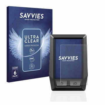 Front side of a product packaging with the brand logo Savvies. Next to it is the device Bosch Kiox shown with the correspondin